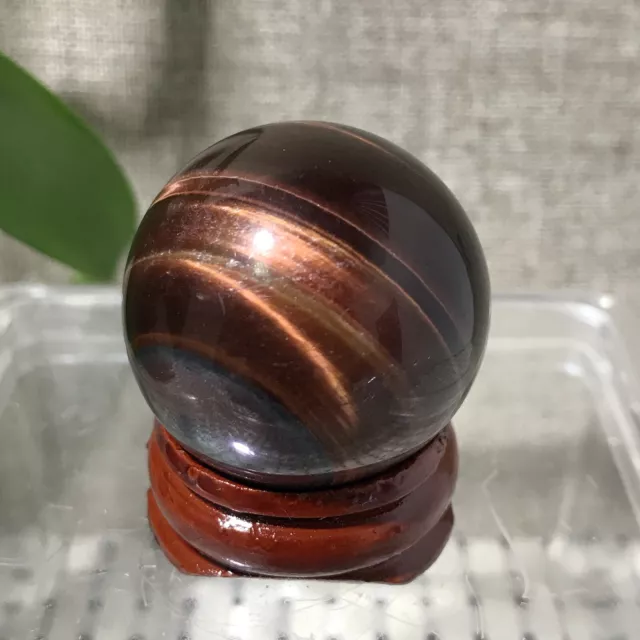 43g 29mm Hi-Q!!! NATURE beautiful red TIGER EYE SPHERE CRYSTAL BALL Healing a304 2