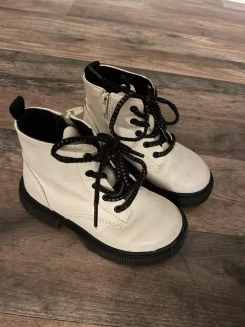 Zara Pink Girls Combat Boots Size 9.5c