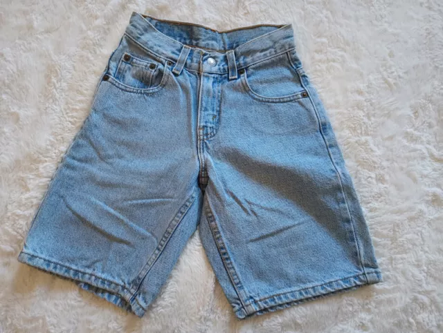 Vintage 90's Levi's 570 Girls/Boys Jean Shorts Size 8 Distressed Faded Kid