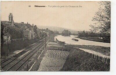 Dormans-marne-CPA 51-path of railroad along the marne