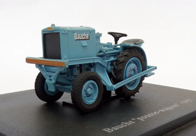 Hachette 1/43 Scale Model Tractor HT128 - 1957 Bauche "pousse-wagons - Blue
