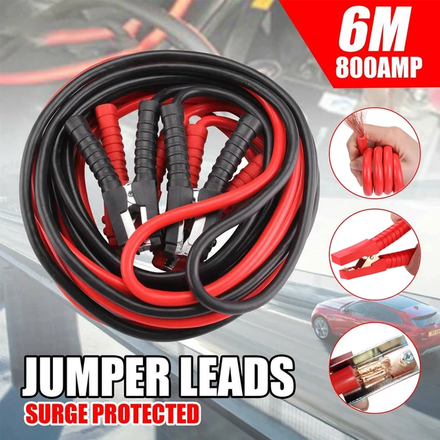 3000AMP JUMPER LEADS 6M Long Reverse Polarity Protection Jump Car