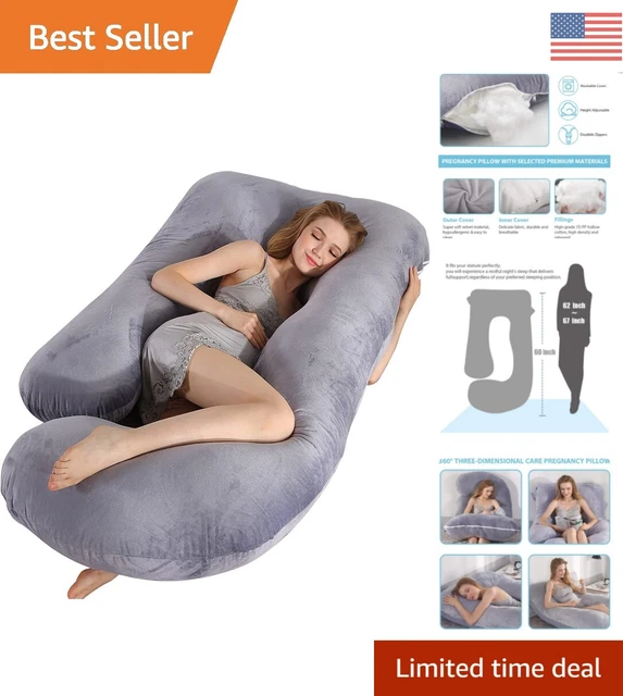 Chill Multi-Use Pregnancy Pillow - Support for Back, Hips, Legs, Belly - J-Shape