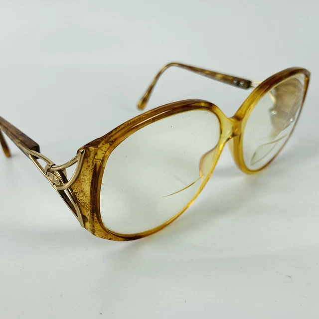 Womens Christian Dior Gold CD Logo Frame VTG Eyeglasses 2709 Austria 10 60 14