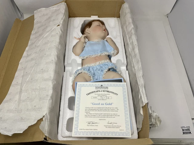 "Good As Gold" Porcelain Doll by Titus Tumesco for Ashton-Drake Original Box COA