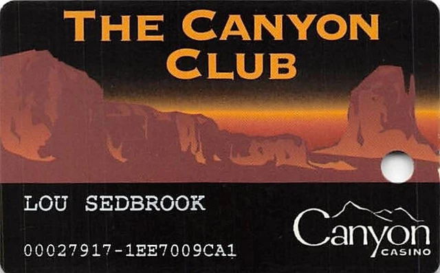 Canyon Casino - Black Hawk, CO - Rare 1st Issue Slot Card