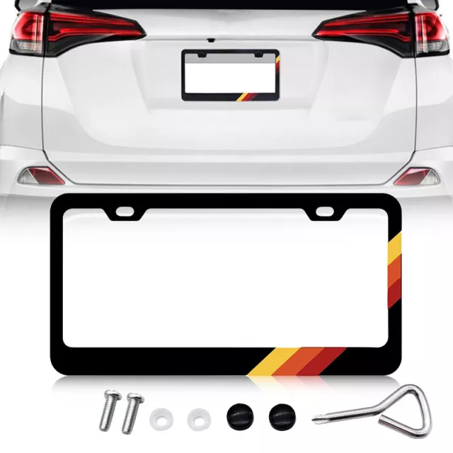 Tri Color Metal License Plate Frame Cover Fit For Toyota Tacoma Tundra RAV4