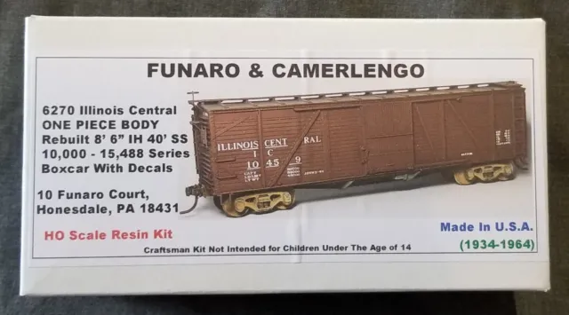 LMH Funaro F&C 6270 ILLINOIS CENTRAL 40' Rebuilt SS Boxcar IC Wood Side 1-PIECE