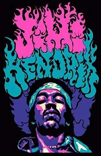 JIMI HENDRIX 1969 Art PROMO POSTER 11" x 17" REPRINTED ON CARD STOCK CNS