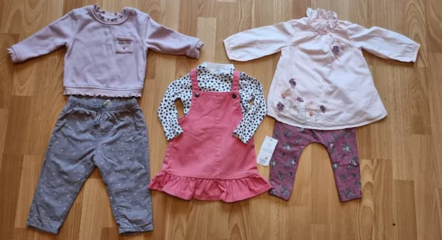 NEXT/H&M/Nutmeg 6-9 Months Girls Clothes Bundle - Top, Leggings, Dress, Jumper