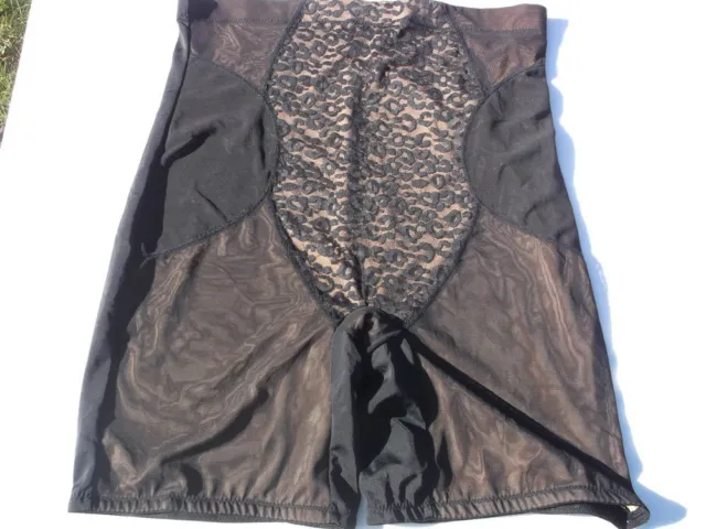 RHONDA SHEAR SHAPER Panty Sz S Black Jacquard Mesh Longline Underwear ...