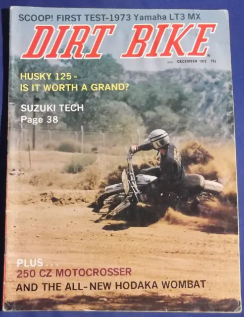 Dirt Bike Magazine-Dec 1972-Husky 125Cr-Cz250 Mx-Hodaka  Wombat 125-Vintage
