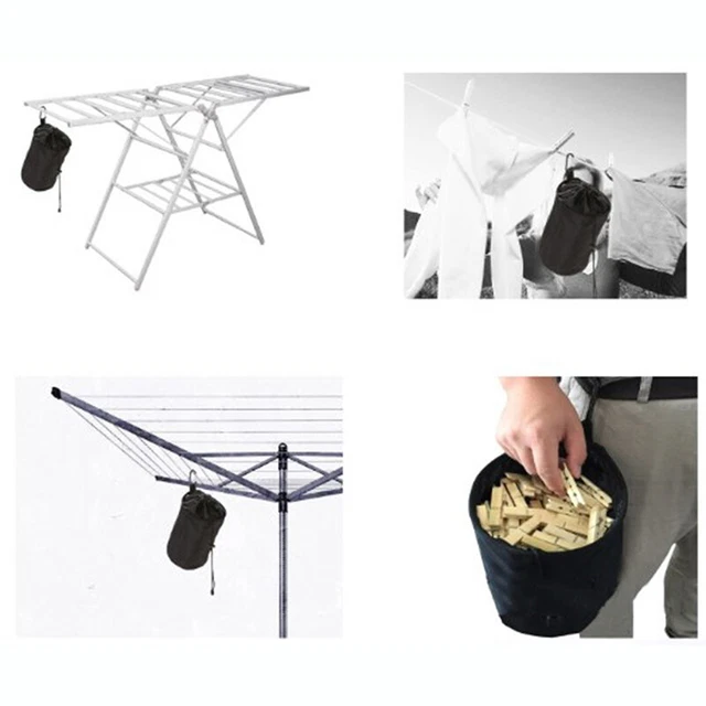 Hanging Clothespin Bag Clothes Pin Drawstring Laundry Sturdy Storage Holder`
