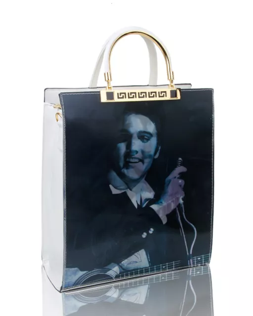 New Womens Elvis Presley 3D Patent Shoulder Bag Shopper Top Handle Handbag Tote