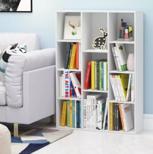 Furinno White 11-Cube Reversible Open Shelf Bookcase Home Bookshelf Office