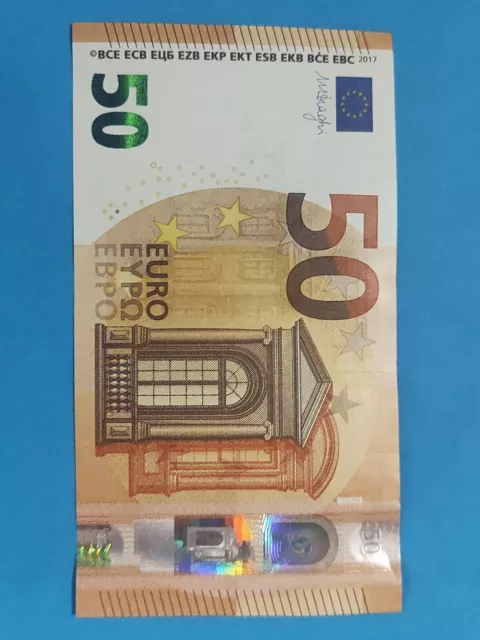 BANCONOTA 50 EURO Fds DRAGHI errore stampa Rara Cifre Finale Sfasato + Grassetto