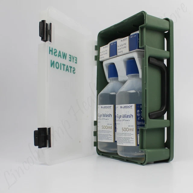 Station De Lavage Oculaire D'urgence - 2 Bouteilles 500ml - Murale - Kit Sécurité
