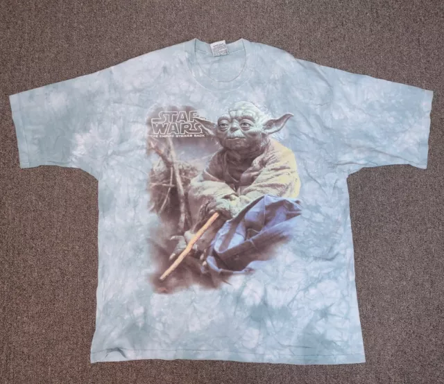 Liquid Blue Star Wars Empire Strikes Back Yoda Tie Dye Vintage T Shirt Men's XL