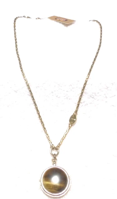 Fossil Gold and Brown Stone Necklace-Vintage Revival