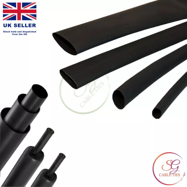 Adhesive Heat shrink Waterproof HeatShrink Glue Lined Tubing Sleeving 3:1 Black