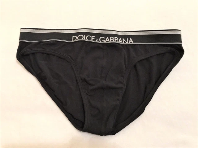 NWOT Vintage circa 2017 D&G Dolce & Gabbana Low Rise Hip Brief Black MEDIUM