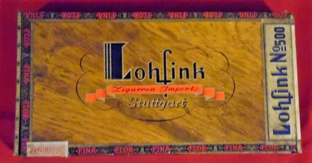 Alte Dose , Holzschachtel , Zigarrenkiste , Lohfink Stuttgart No 500 , 25 Zigarr