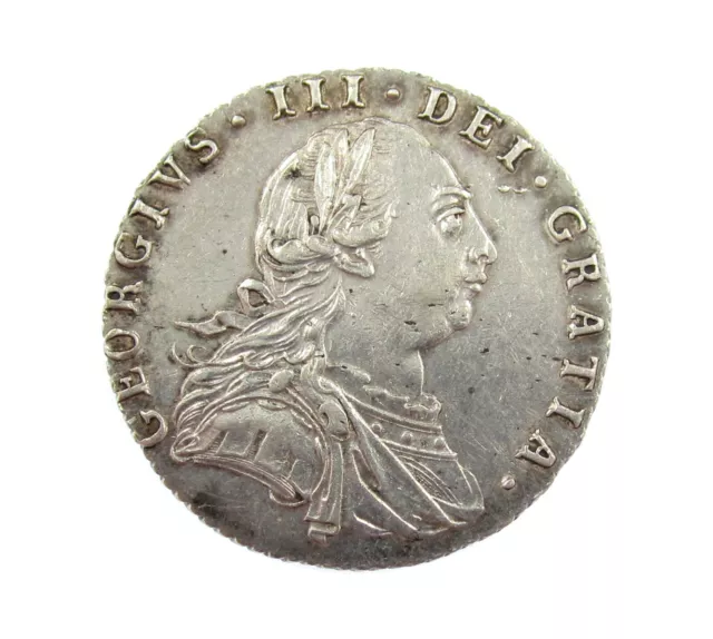 George Iii 1787 Silver Sixpence - Gvf