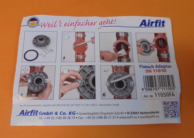 ANSCHLUSS ADAPTER SML Putzstück Reinigungsrohr rund DN 110 # 9360286 ...