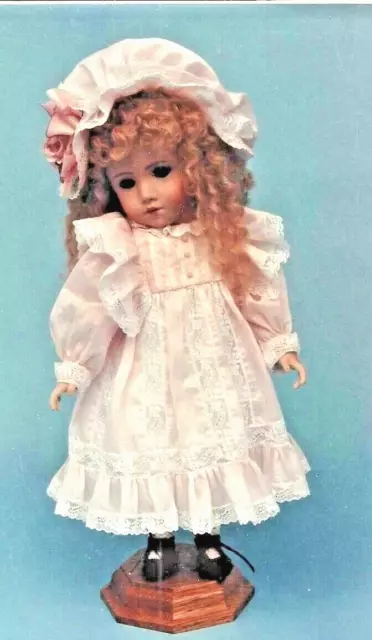 12-14"Antique Doll Yoke Heirloom French Sew/Insert Lace Dress Hat Pattern German 2