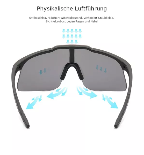 Fahrradbrille Sonnenbrille Sportbrille polarisiert UV400 4 Farben Radbrille 3