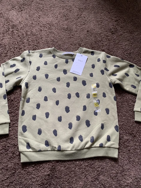 BNWT M&S Girls Age 6-7 Years Khaki Multi sweatshirt