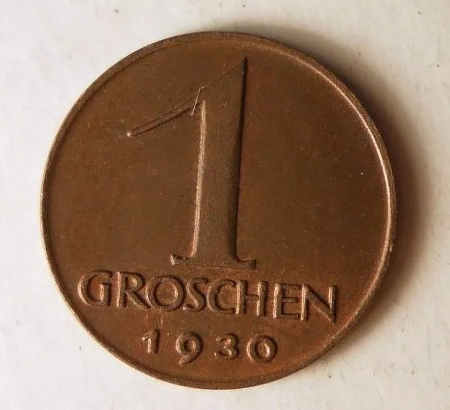 1930 AUSTRIA GROSCHEN - High Grade Collectible Coin - FREE SHIP -AUSTRIA BIN #B