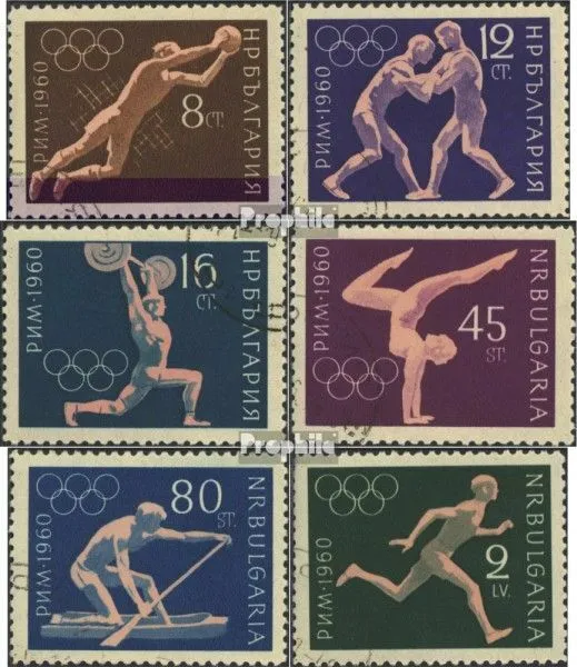 Bulgarien 1172-1177 (kompl.Ausg.) gestempelt 1960 Olympische Sommerspiele