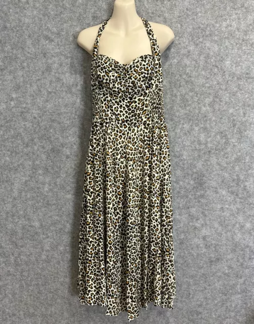 Tree of Life Women's boho design animal print rayon strapless dress S/8-10 (1503