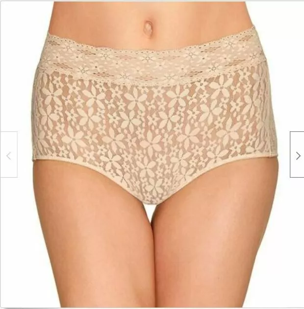 Wacoal Nude Halo Lace High Rise Full Brief Size S Picclick