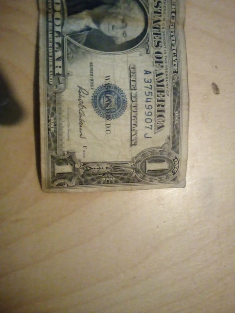 1935-F $1 One Dollar Silver Certificate "Gutter Fold Error"