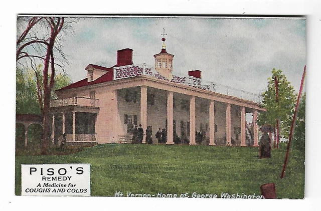 Old Advertising Postcard Piso's Remedy Medicine Cough Colds Mt Vernon Washington