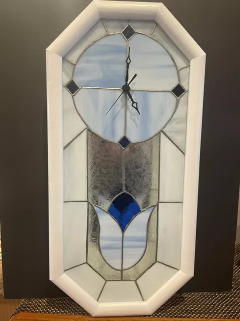 Beautiful Hand Made Stained Glass Clock.