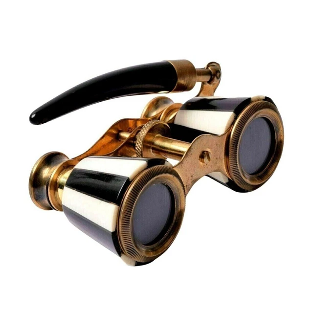 Anciennes lunettes de lorgnette françaises en laiton et nacre pour