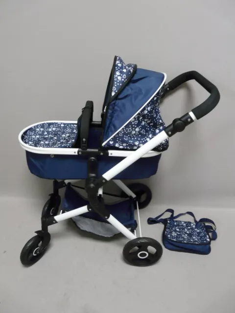 Bayer Design Kombi Puppenwagen Neo Vario mit Wickeltasche und Einkaufskorb blau