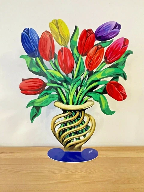 DAVID GERSTEIN Pop art Metal Escultura grande "Grandes tulipanes"
