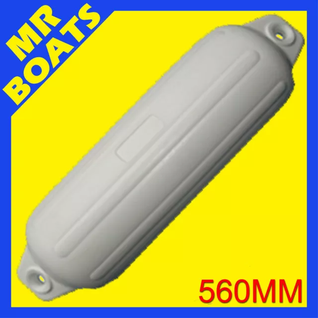 560mm INFLATABLE RIBBED BOAT FENDER BUFFER TWIN EYE WHITE MOORNG GUARD FREE POST 2