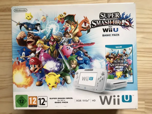 Boîte Nintendo WII U Super Smash Bros complète + Accessoires et câbles + Le Jeu