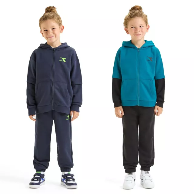 Diadora Jb.tracksuit Hd Fz Neon Tuta Felpa Completo Bambini Invernale 102.179881