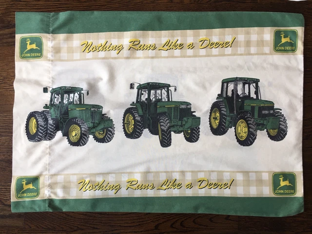 John Deere Nothing Runs Like A Deere 1 Standard Pillow case Green Yellow
