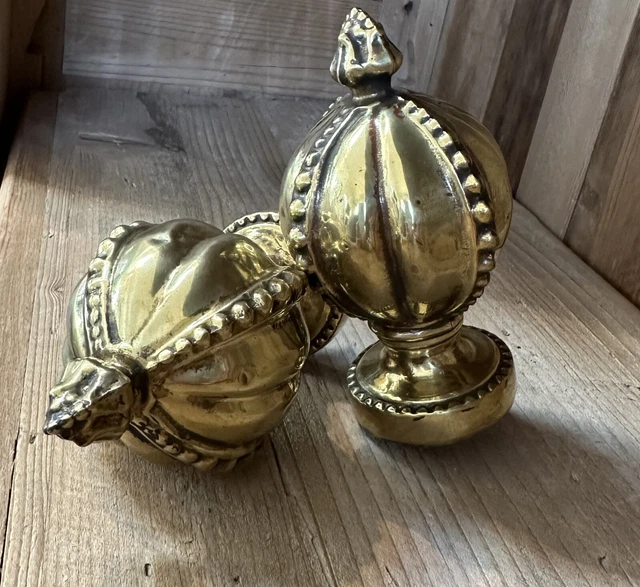 Antique Cast Brass Finials for Curtain Pole