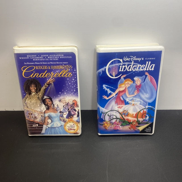 WALT DISNEY CINDERELLA Original and Brandy/Whitney Houston VHS Black