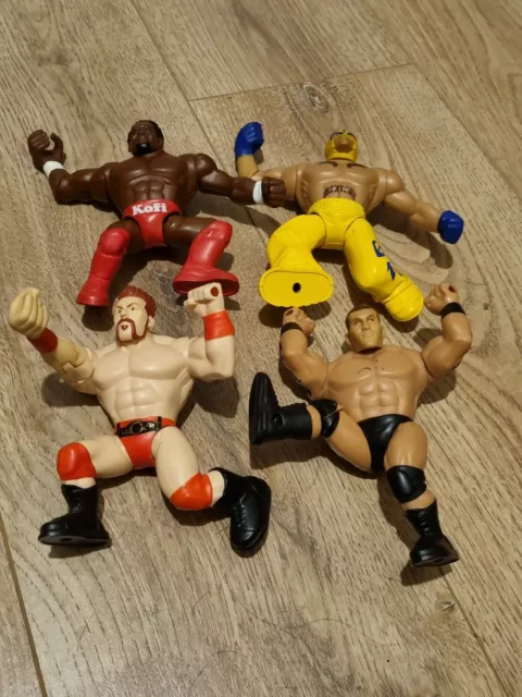 WWE WWF POWER SLAMMERS X 4 FIGURES Rey Mysterio Sheamus Kofi and Randy Orton