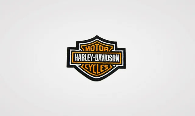 Toppa Harley-Davidson 3"" Bar & Shield Patch circa 7,62 x 6,20 cm nero arancione