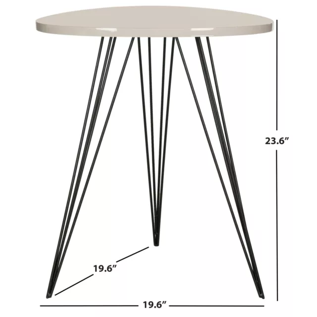 SAFAVIEH Wolcott Retro Mid-Century Lacquer Side Table | Taupe / Black | 3